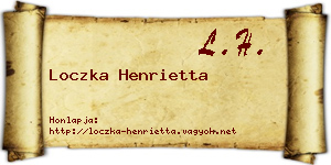 Loczka Henrietta névjegykártya